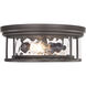Clarion 3 Light 16 inch Bronze Flush Mount Ceiling Light