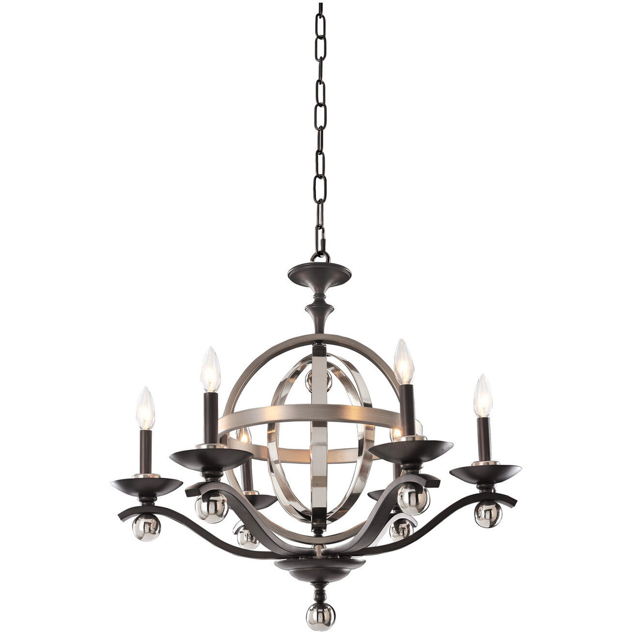 Rothwell 7 Light 28.5 inch Polished Satin Nickel Chandelier Ceiling Light
