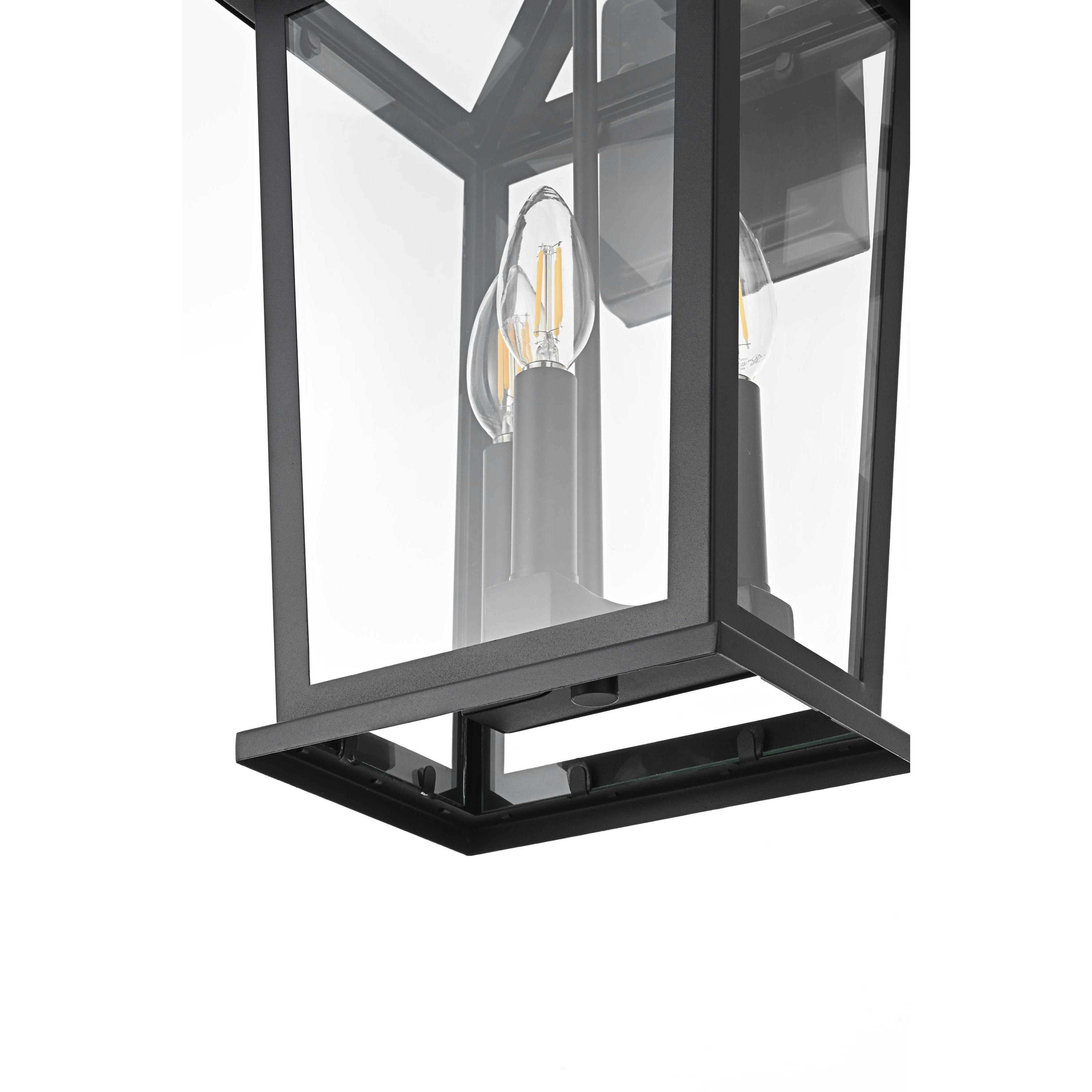 Berks 3 Light 16 inch Black Outdoor Wall Sconce