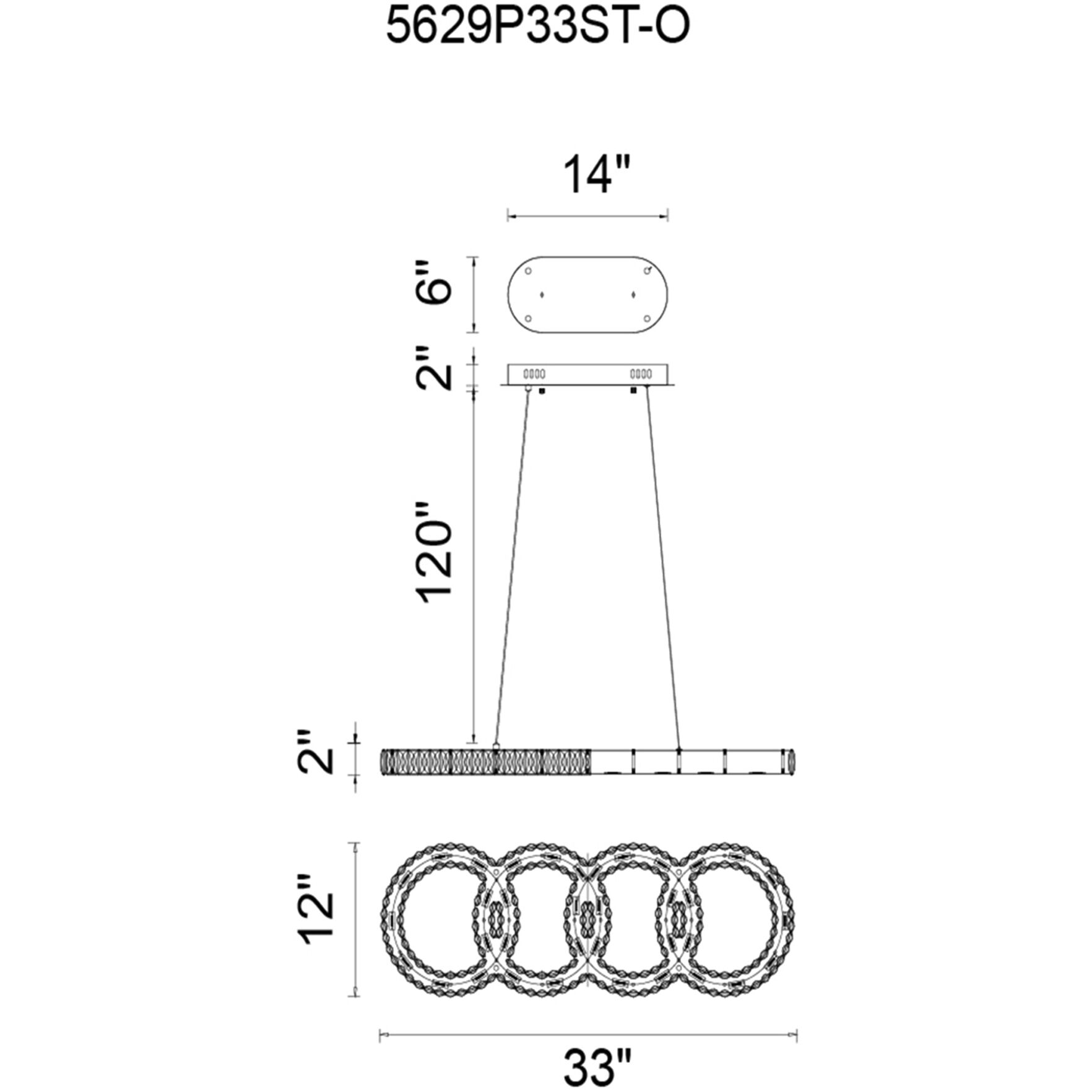 Milan LED 33 inch Chrome Island/Pool Table Light Ceiling Light