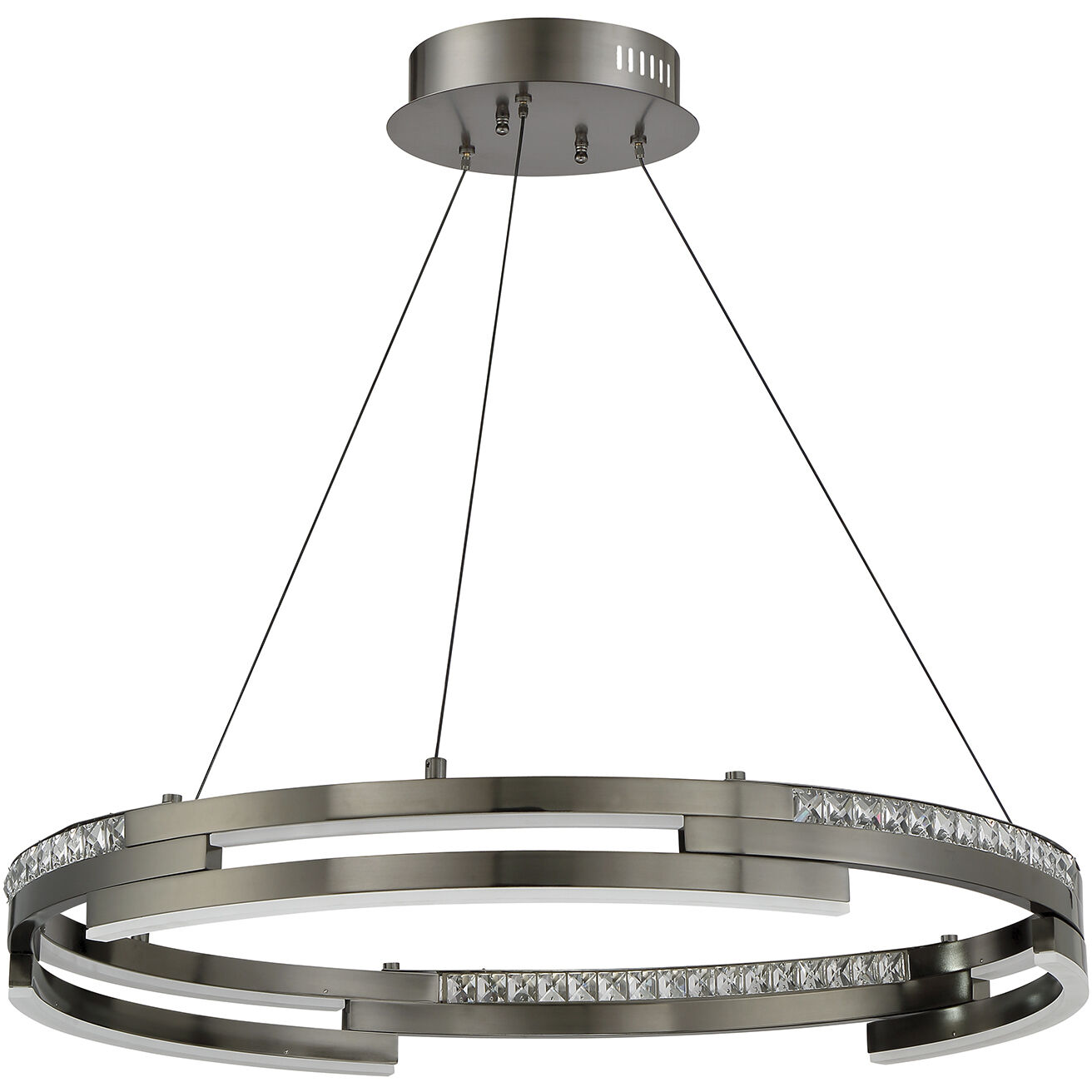 Satern LED 30 inch Black Stainless Pendant Ceiling Light