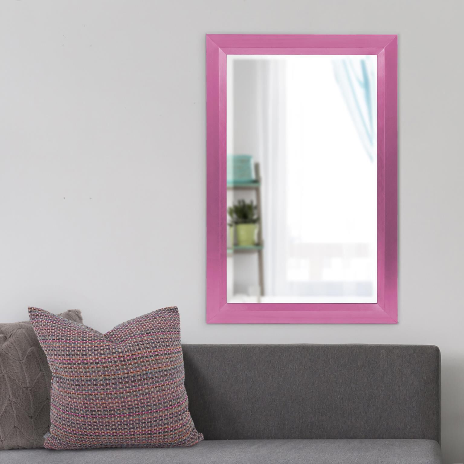 Avery 42 X 28 inch Glossy Hot Pink Wall Mirror