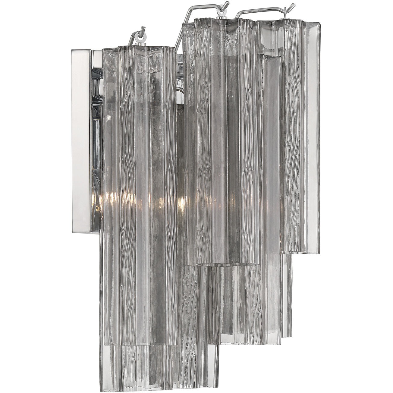 Addis Bath Wall Light in Tronchi Glass Smoke