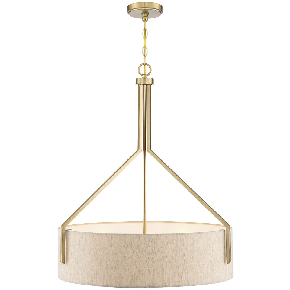 Elara 4 Light 26 inch Brushed Gold Down Pendant Ceiling Light