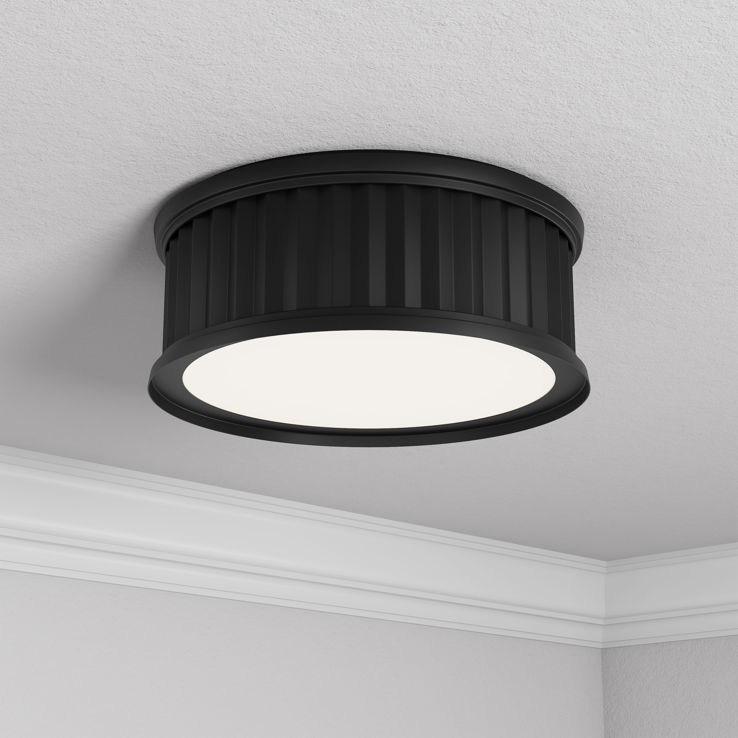 Corvella LED 14 inch Matte Black Flush Mount Ceiling Light