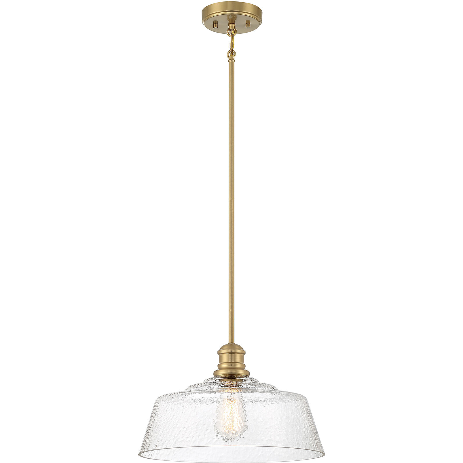 Vintage 1 Light 15 inch Natural Brass Pendant Ceiling Light