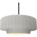 Radiance Collection - Pleated Tier Pendant Ceiling Light in Matte Black, Dedicated LED, Black Cord, Bisque, 16.25W x 6H, Form+Finish+Function