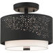Noria 2 Light 12 inch Black Semi Flush Ceiling Light
