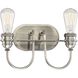 Uptown Edison 2 Light 12.5 inch Plated Pewter Bath Light Wall Light
