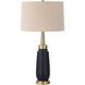 Spyglass 30.75 inch 150.00 watt Matte Black Glass and Antique Brass Table Lamp Portable Light