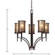 Barringer 5 Light 29 inch Aged Bronze with Tan Chandelier Ceiling Light
