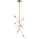 Sean Lavin Axis 6 Light 35.25 inch Satin Brass Chandelier Ceiling Light