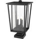 Seoul 3 Light 24.75 inch Black Outdoor Pier Mounted Fixture in 18.5
