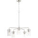 Sleek 5 Light 24.5 inch Satin Nickel Chandelier Ceiling Light
