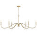 Toussant 6 Light 63 inch Mondern Gold Chandelier Ceiling Light in Modern Gold