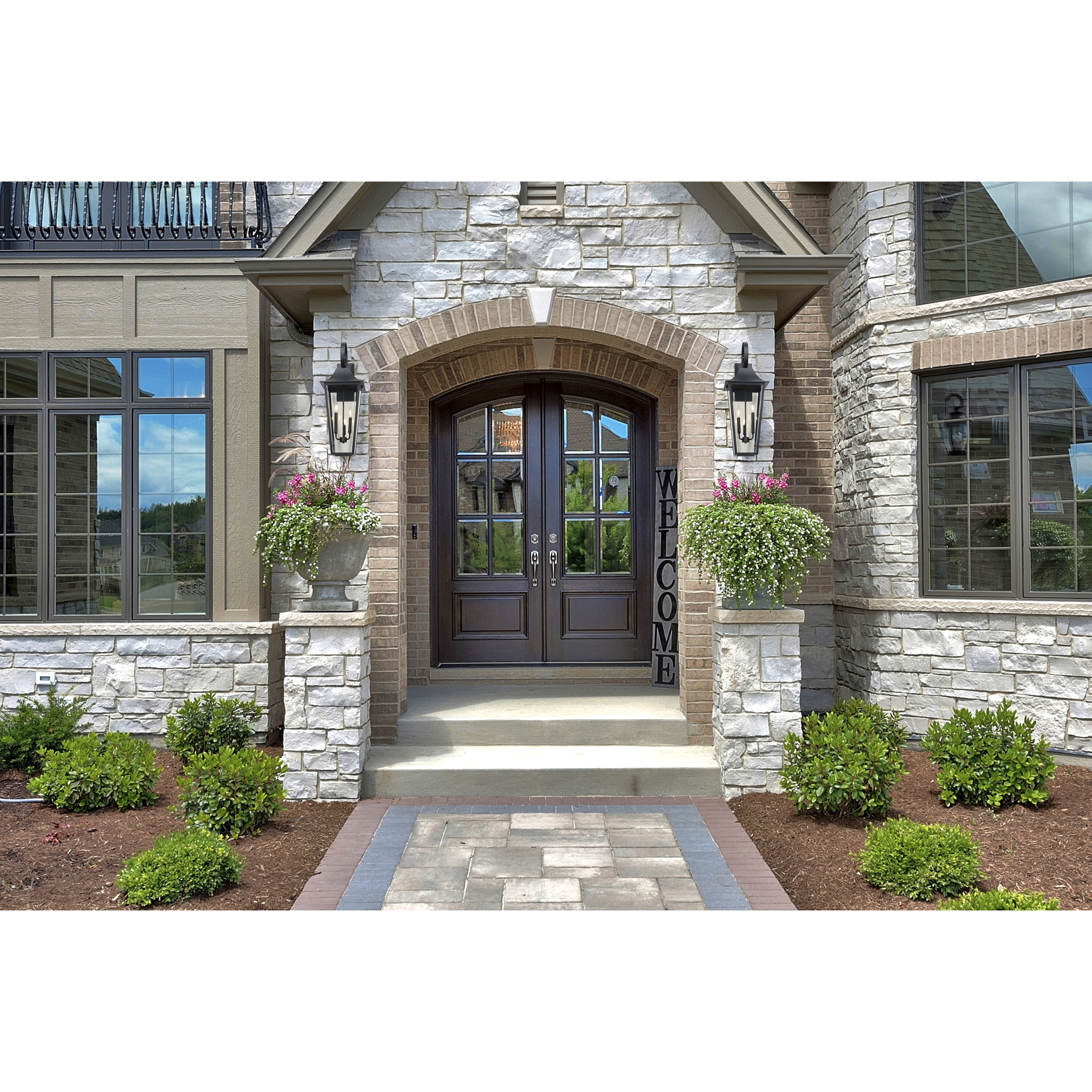 Gannon 3 Light 33.25 inch Black Outdoor Wall Light in G9