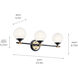 Benno 3 Light 24.5 inch Black and Champagne Bronze Bath Bracket Wall Light, 3 Arm