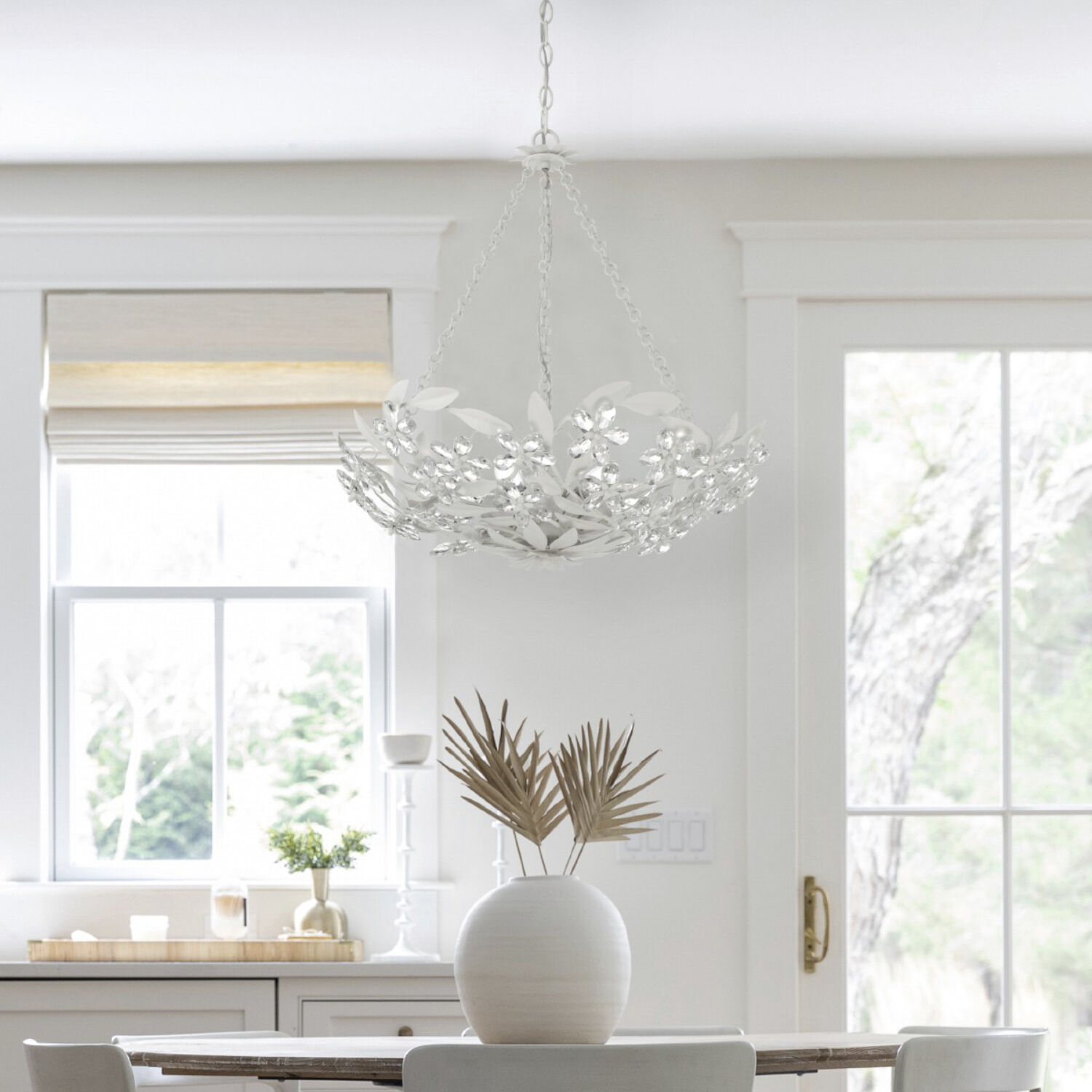Marselle 6 Light 24 inch Matte White Chandelier Ceiling Light