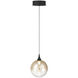 Iissa LED 6.25 inch Matte Black Pendant Ceiling Light in Amber
