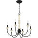 Meadow Place 6 Light 24 inch Cottage White/Espresso Chandelier Ceiling Light