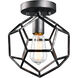 Geometry Series 1 Light 8 inch Rusty Black Flush Mount Ceiling Light