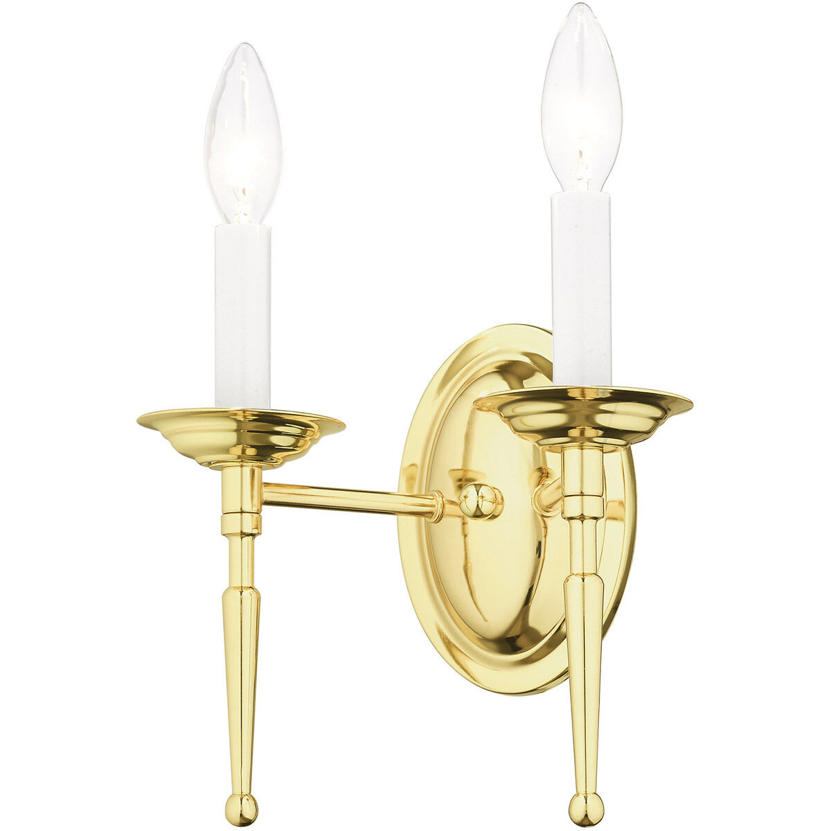 Williamsburgh 2 Light 10 inch Polished Brass Wall Sconce Wall Light
