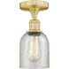 Caledonia 1 Light 5 inch Satin Gold Flush Mount Ceiling Light in Mica