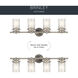 Brinley 4 Light 32 inch Brushed Nickel Wall Mt Bath 4 Arm Wall Light