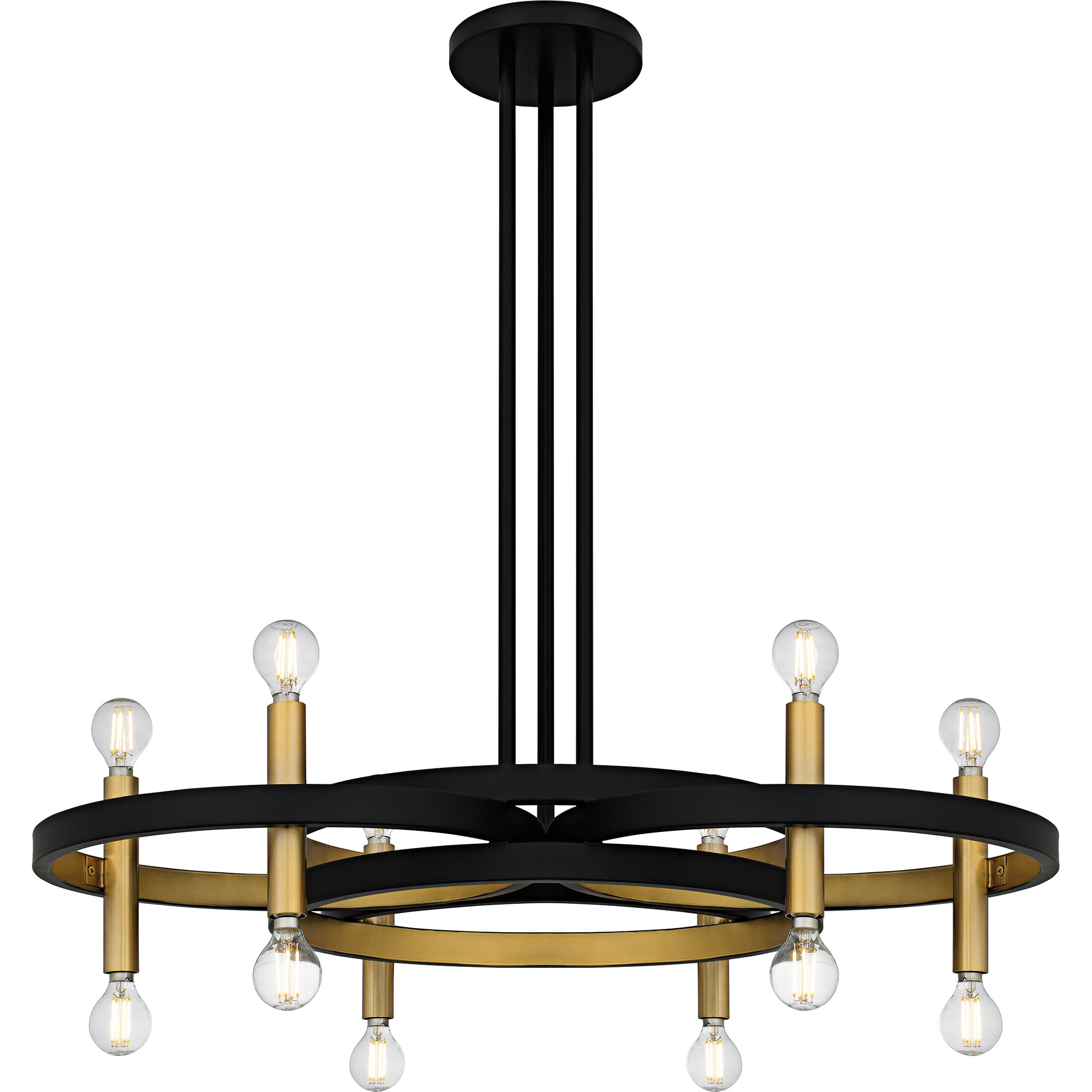 Winsland 12 Light 30 inch Matte Black Chandelier Ceiling Light