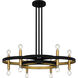 Winsland 12 Light 30 inch Matte Black Chandelier Ceiling Light