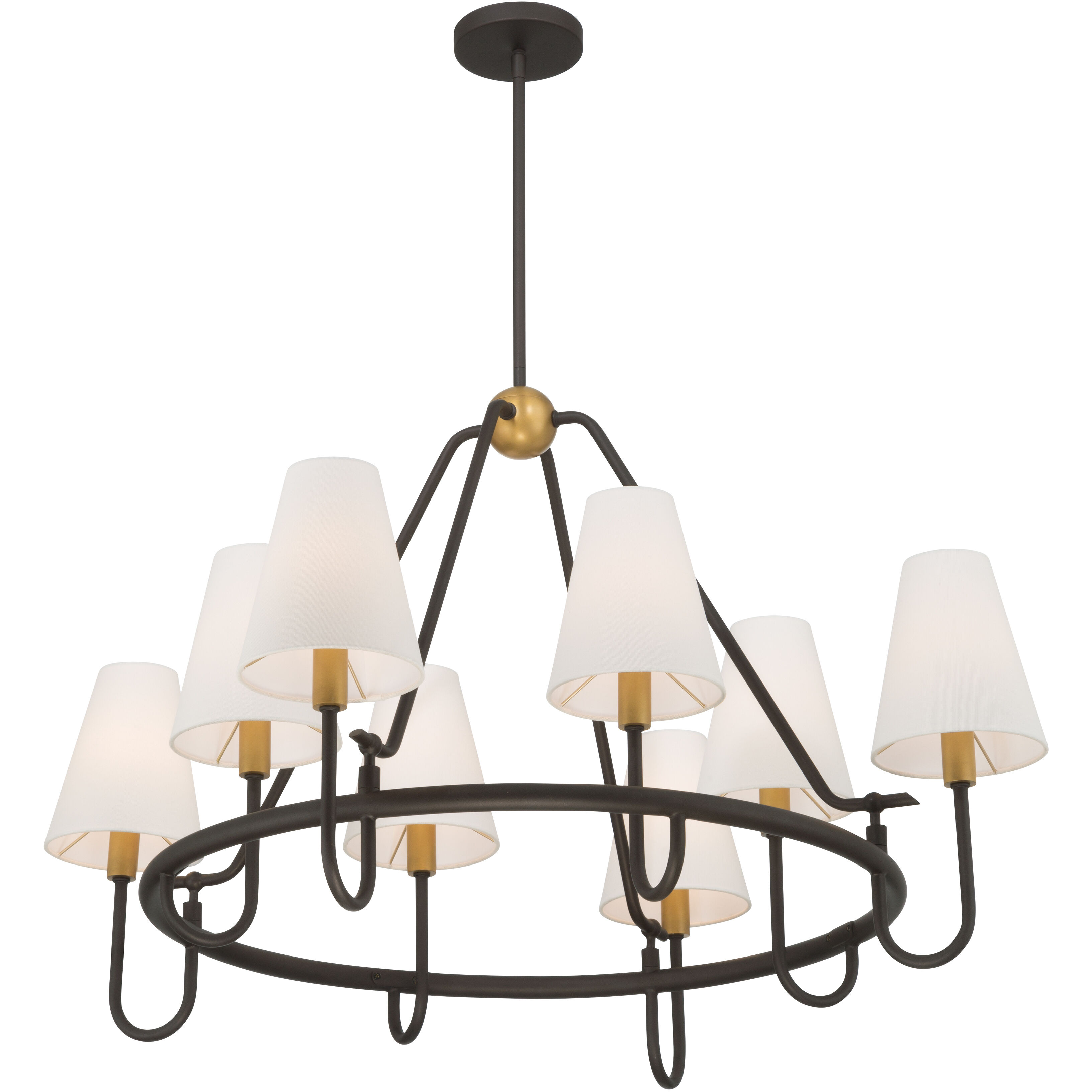 Bellforge 8 Light 38 inch Legacy Brass and Dark Bronze Pendant Ceiling Light