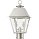 Wentworth 2 Light 18 inch Brushed Nickel Outdoor Post Top Lantern, Medium