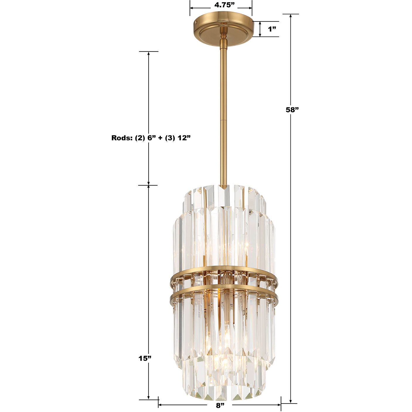 Hayes 4 Light 8 inch Aged Brass Chandelier Ceiling Light