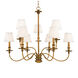 Menlo Park 9 Light 33.5 inch Aged Brass Chandelier Ceiling Light
