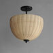 Maldives 2 Light 14.75 inch Black Semi-Flush Mount Ceiling Light, Semi Flush