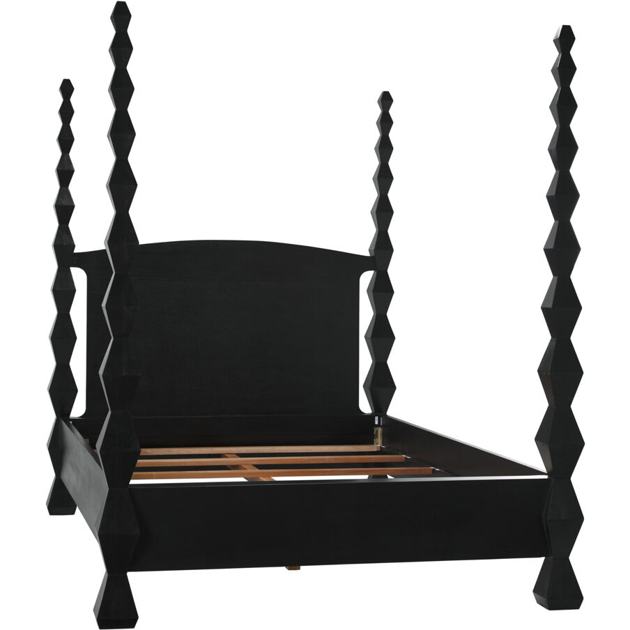 Brancusi Hand Rubbed Black Bed, Queen