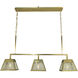 Avery 3 Light 44 inch Brushed Brass Island Chandelier Ceiling Light