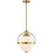 Westbourne 1 Light 12.75 inch Warm Brass Pendant Ceiling Light, Essentials