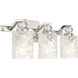 Crystal Kay 3 Light 24.5 inch Chrome Bath Vanity Wall Light