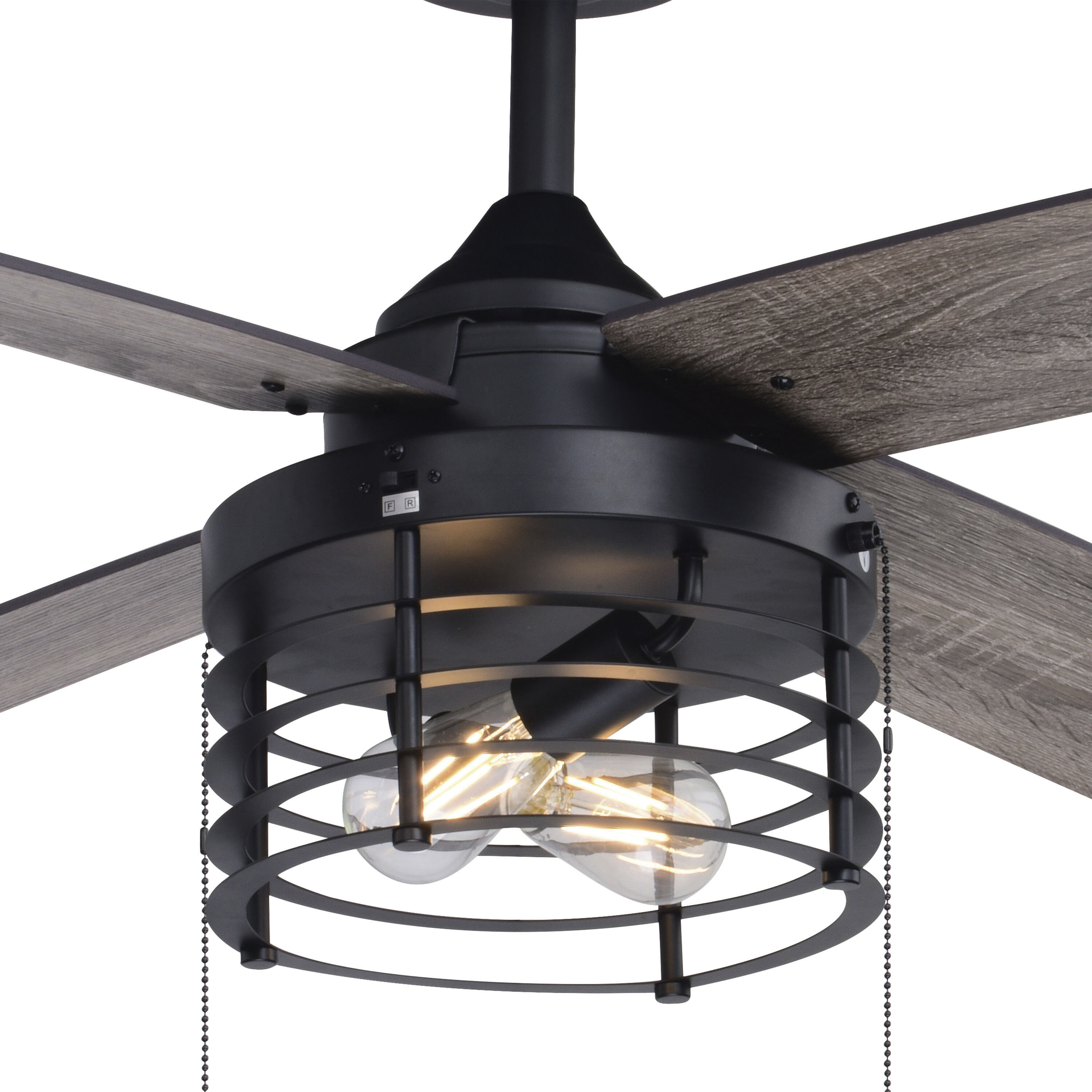 Rowan 22.44 inch Black with Driftwood-Black Walnut Blades Ceiling Fan