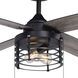 Rowan 22.44 inch Black with Driftwood-Black Walnut Blades Ceiling Fan