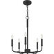 Abner 5 Light 18 inch Matte Black Chandelier Ceiling Light