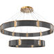 Parallel LED Novel Brass Chandelier Ceiling Light, Two-Tier Ring
