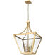 Montalcino 4 Light 18 inch Rubbed Brass Chandelier Ceiling Light