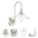 Charis Sconce Wall Light in Polished Nickel with Brushed Nickel
