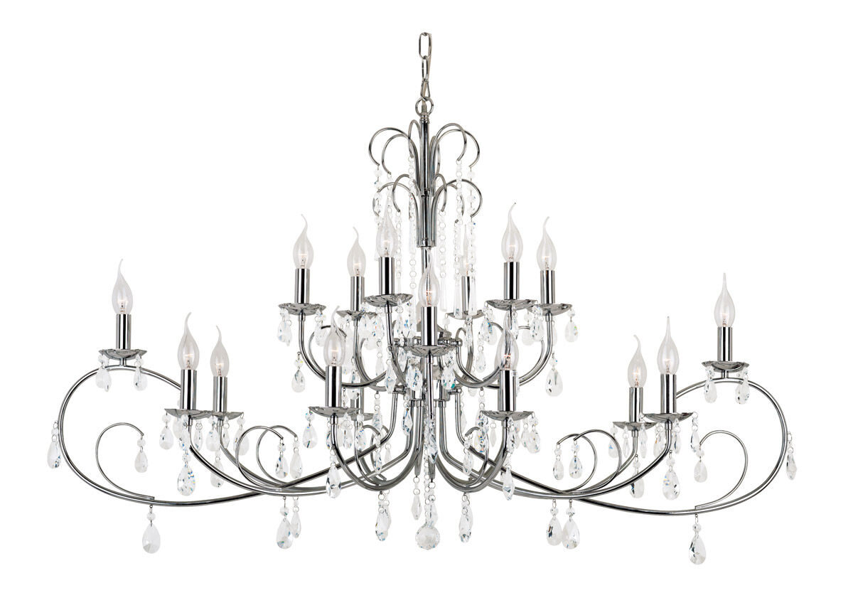 Chic Nouveau 18 Light 25 inch Polished Chrome Chandelier Ceiling Light