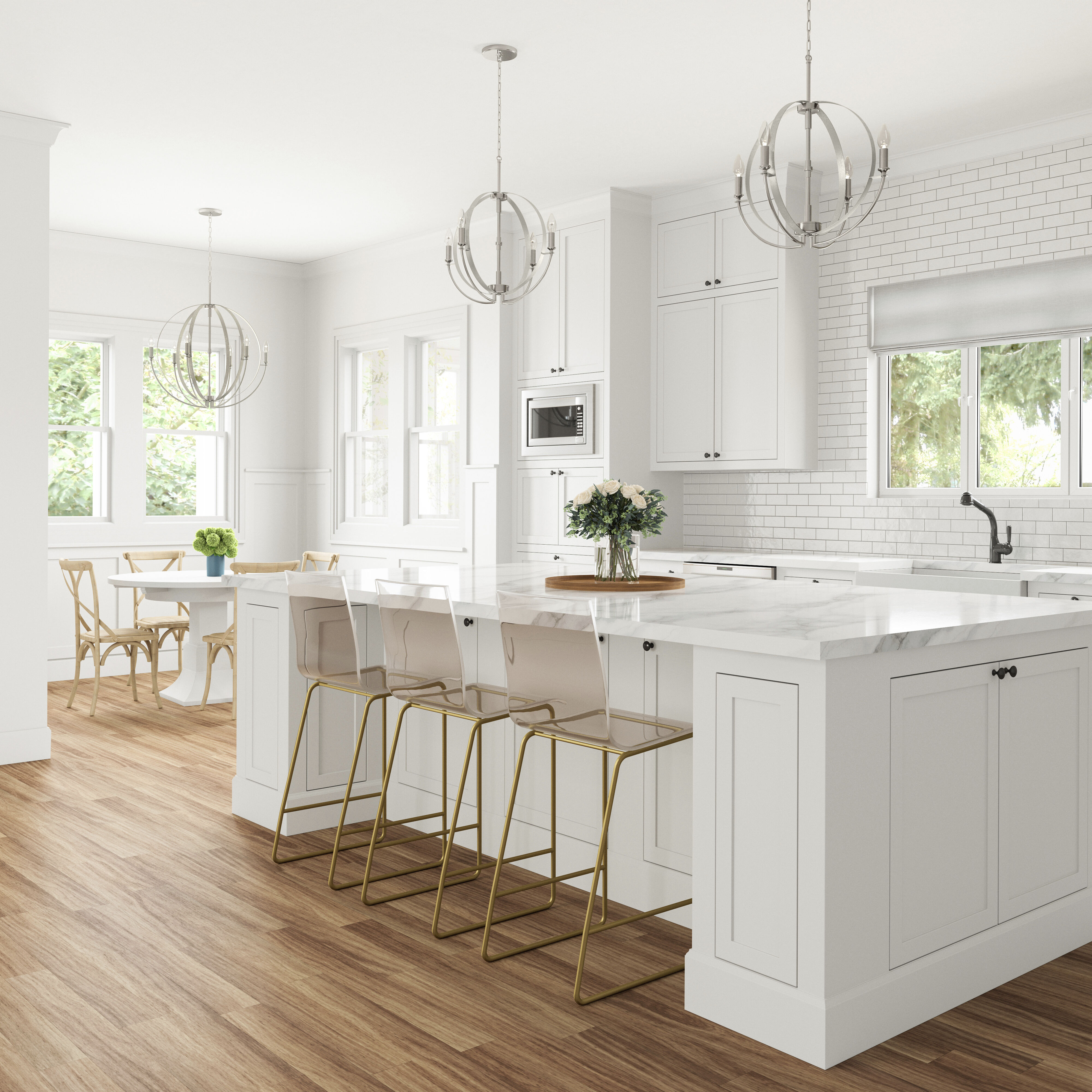 Rotunde 6 Light 26 inch Matte White Chandelier Ceiling Light