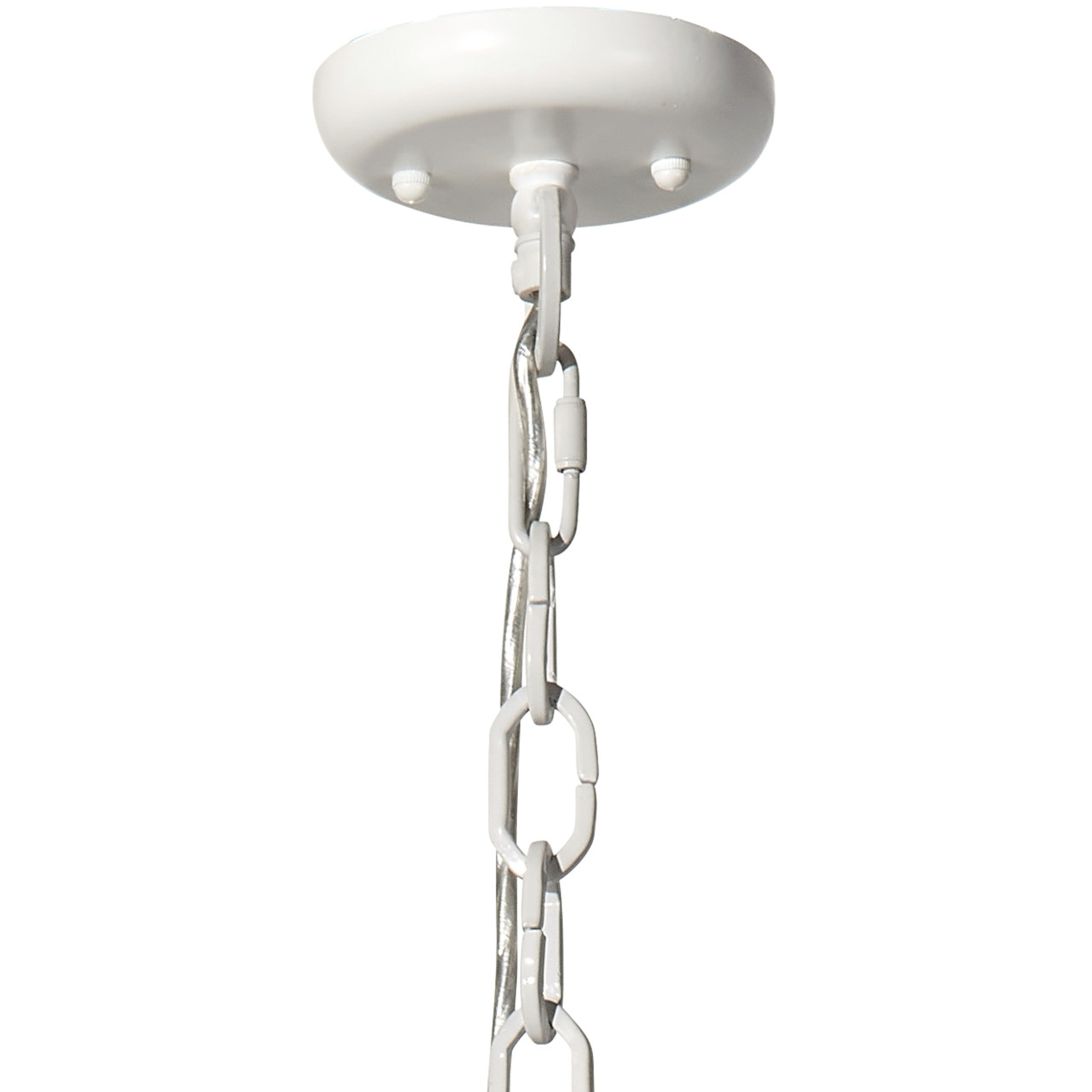 Clamshell 4 Light 37 inch White and Blue Wood Beads Chandelier Ceiling Light