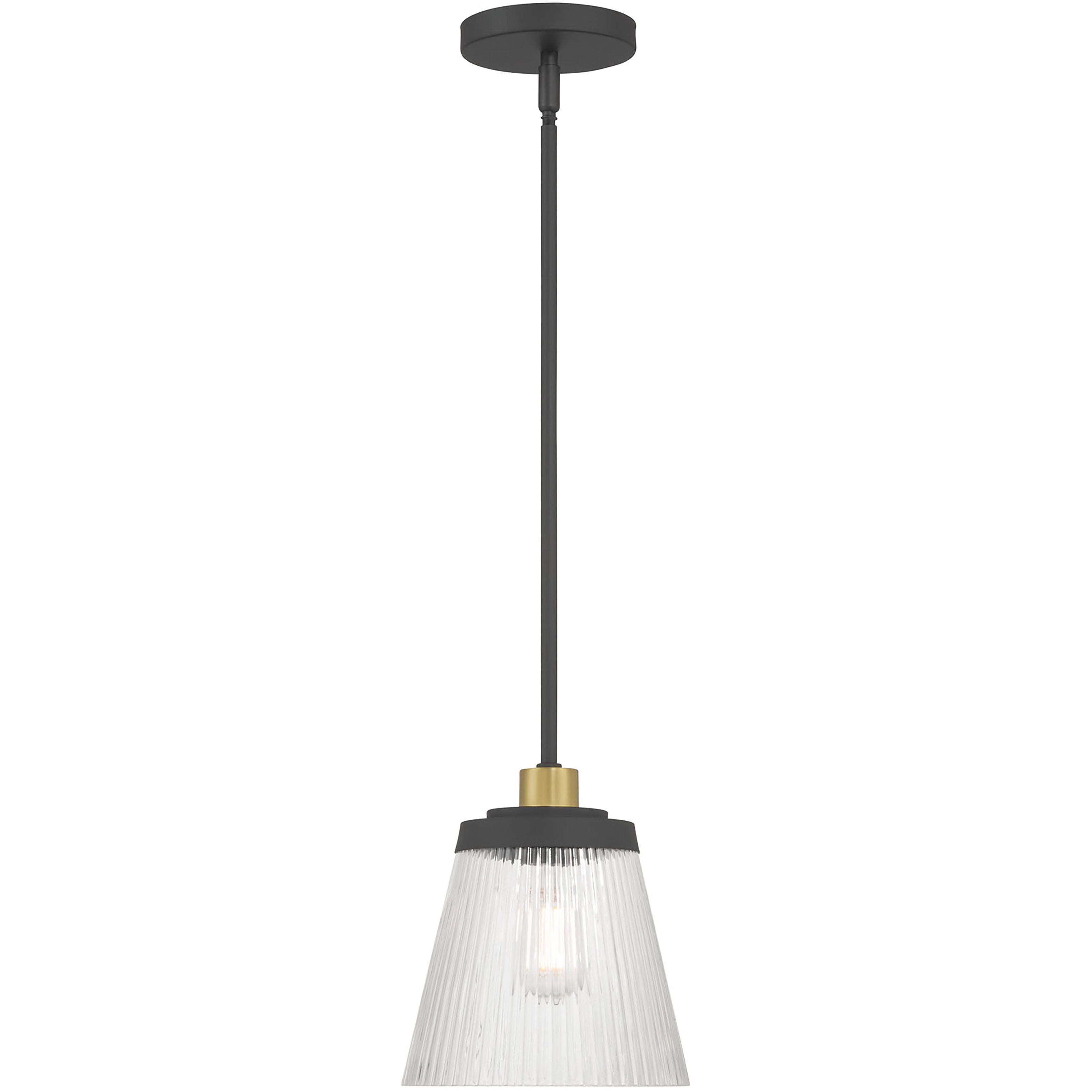 Lustria 1 Light 8 inch Matte Black and Vintage Brass Mini Pendant Ceiling Light