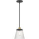 Lustria 1 Light 8 inch Matte Black and Vintage Brass Mini Pendant Ceiling Light